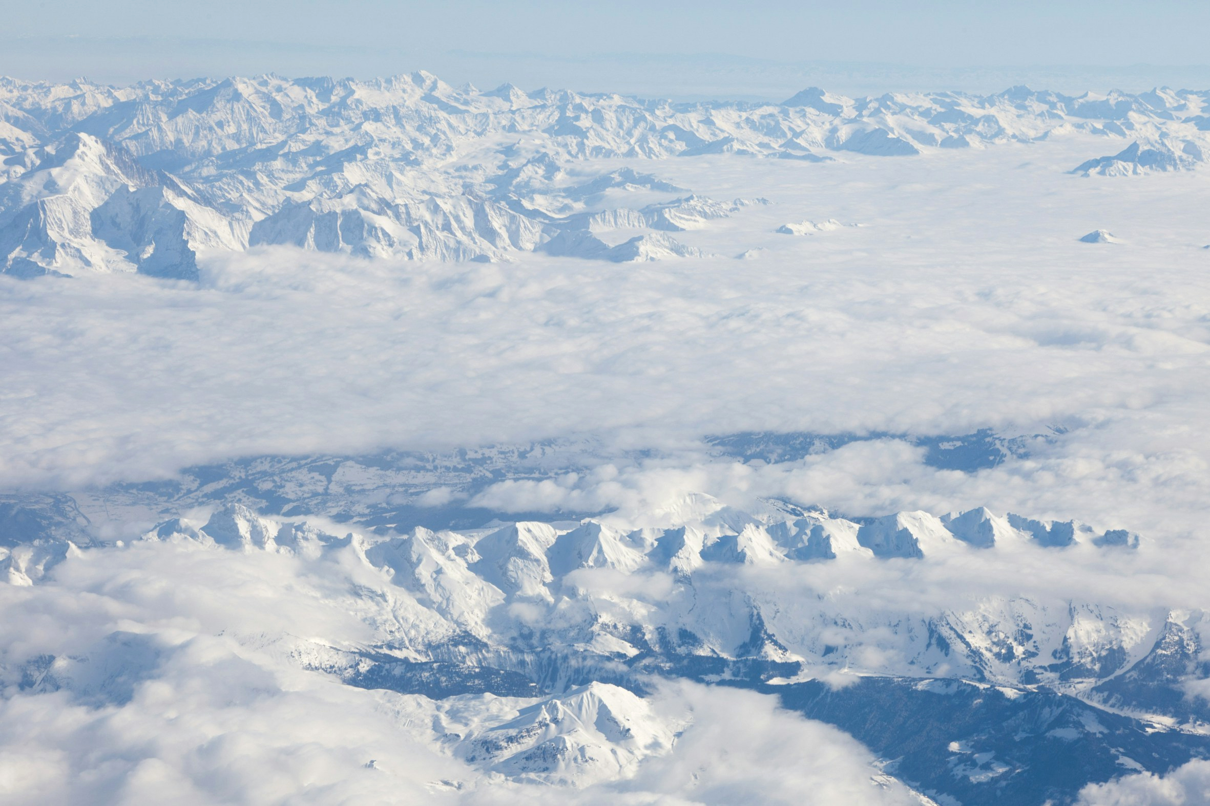Mountain range from altitude